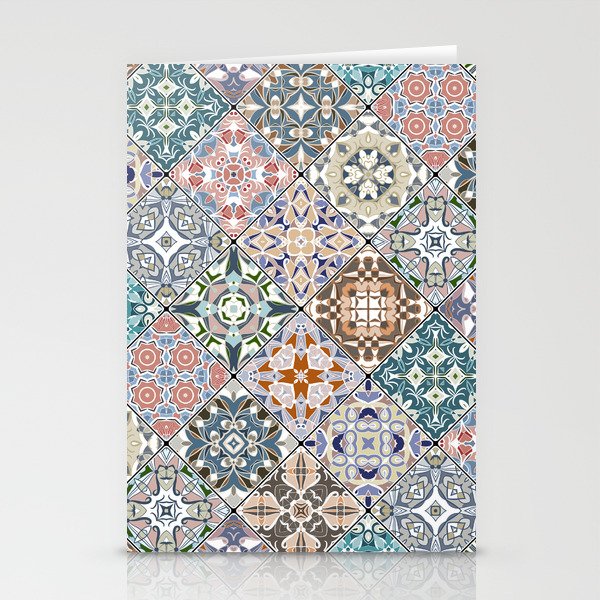 Mediterranean Decorative Tile Print X Stationery Cards