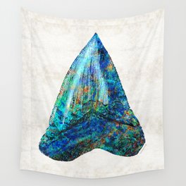 Blue Shark Tooth Art by Sharon Cummings Wall Tapestry