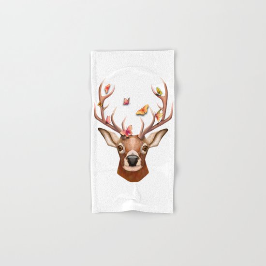 Stag and the Butterflies Hand & Bath Towel