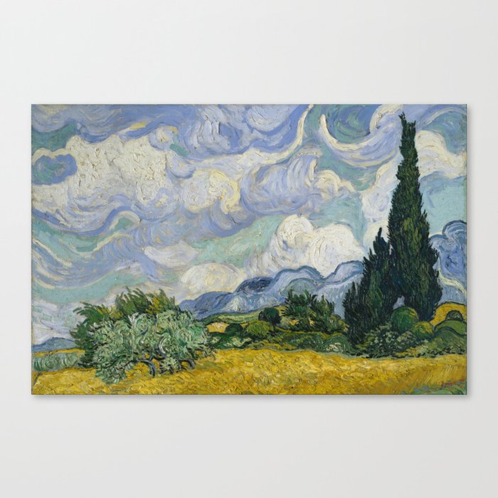 Wheat Field with Cypress by Vincent Van Gogh Canvas Print
