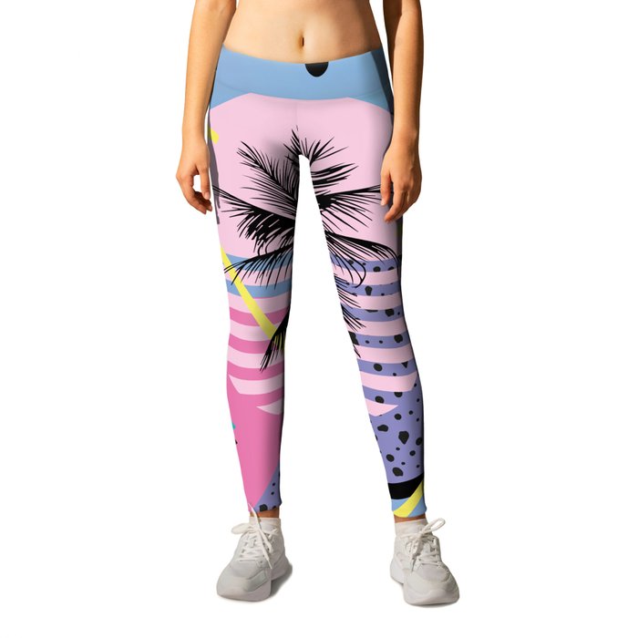 Memphis pattern 46 - 80s / 90s Retro / Palm Tree Leggings