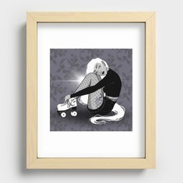Skater Girl in Black Recessed Framed Print