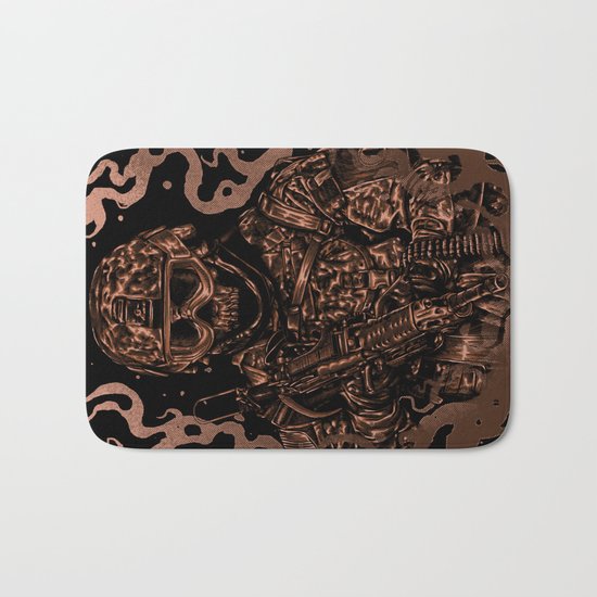 Military skull Bath Mat