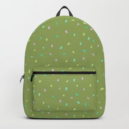 speckles lilac yellow mint on green  Backpack