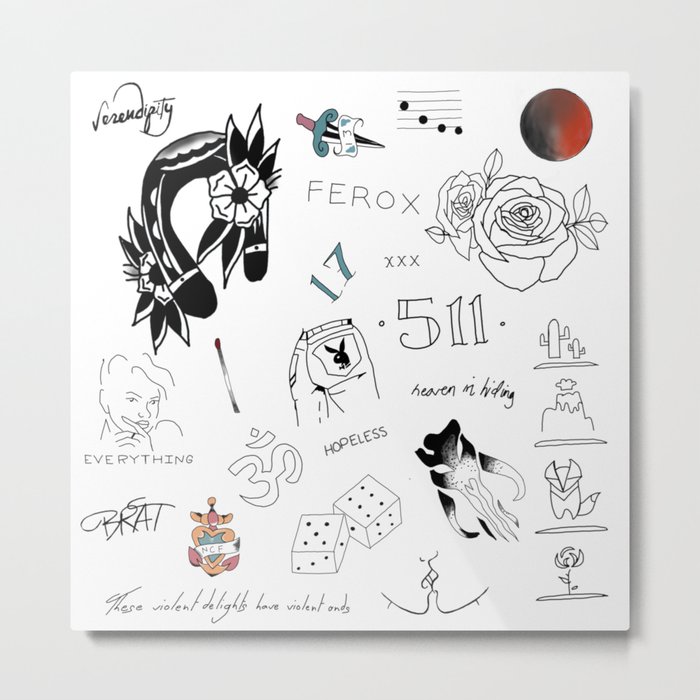 Halsey's Tattoos Metal Print by judecas | Society6