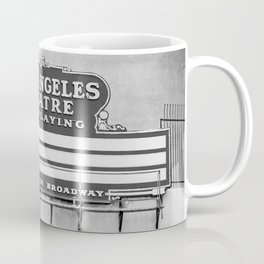 Los Angeles Theatre, Downtown Los Angeles Black and White Photography Coffee Mug