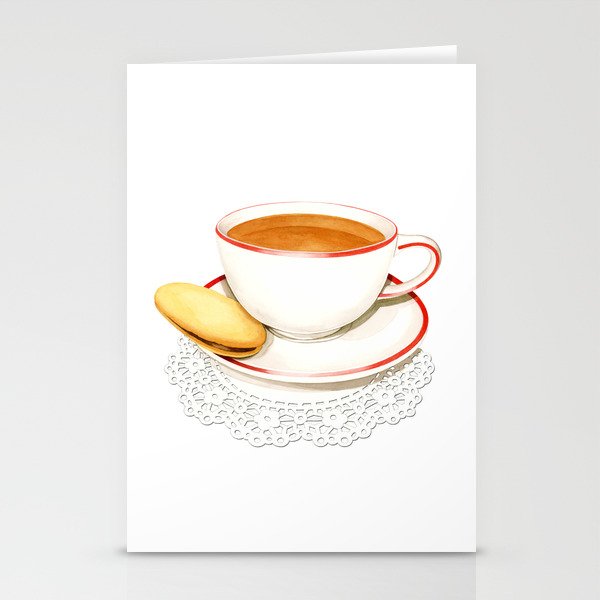 Teatime! Cup of Tea and a biscuit Stationery Cards