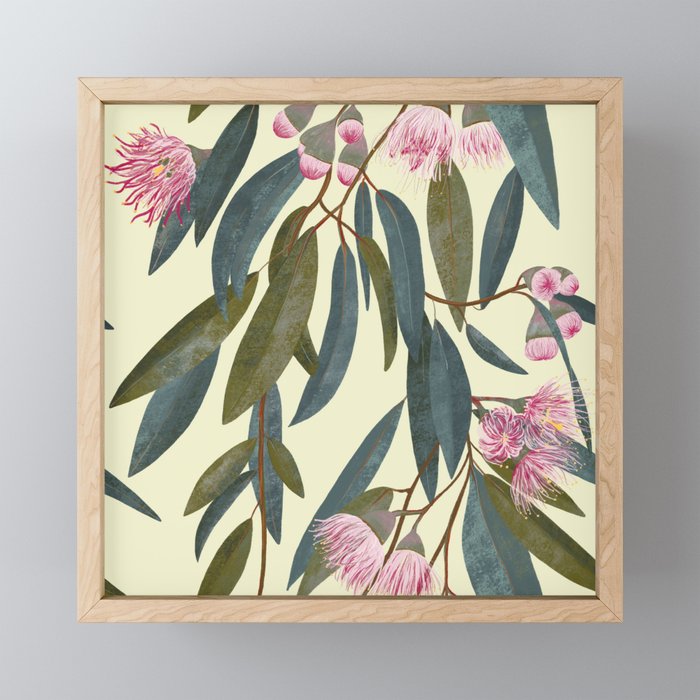 Pink eucalyptus Framed Mini Art Print