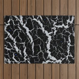 Cracked Space Lava - Glitter White Outdoor Rug