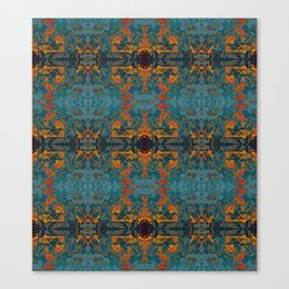 The Spindles- Blue and Orange Filigree  Canvas Print