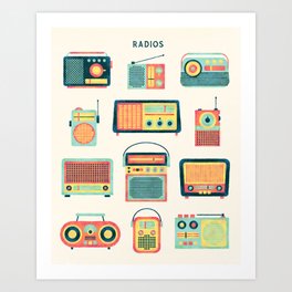 OLD RADIOS Art Print