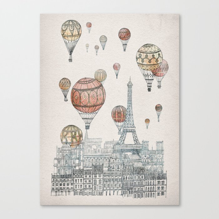 Voyages Over Paris Canvas Print