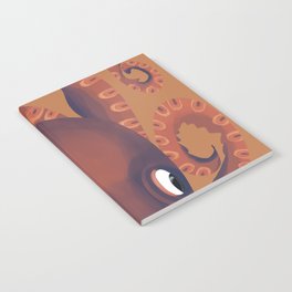 Peek-A-Boo Orange Octopus  Notebook