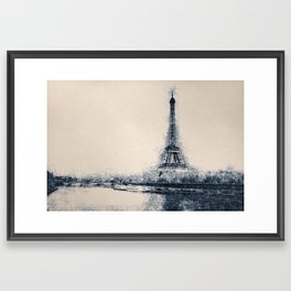 Paris Eiffel Tower - Sketch Art Framed Art Print