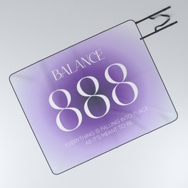 Angel Number 888 - Purple & Blue - Numerology Picnic Blanket