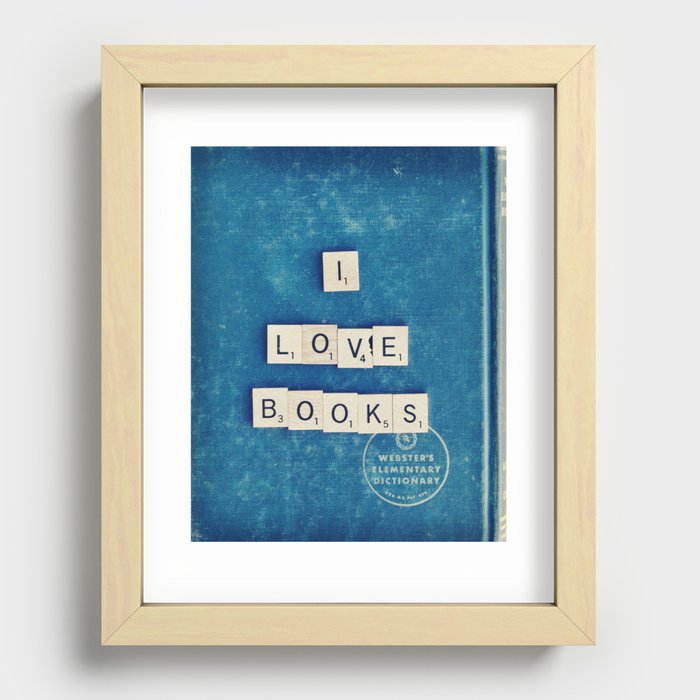 I Love Books Recessed Framed Print