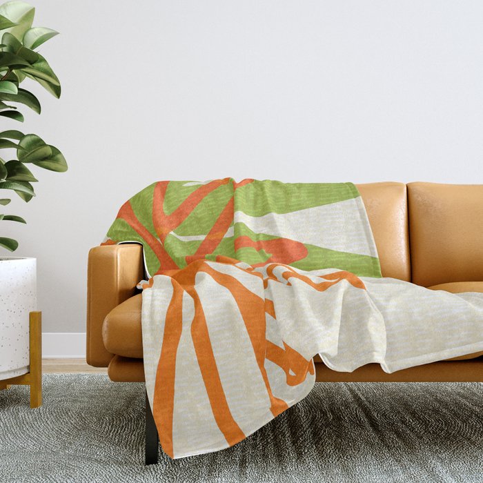 Green and orange throw hot sale blanket