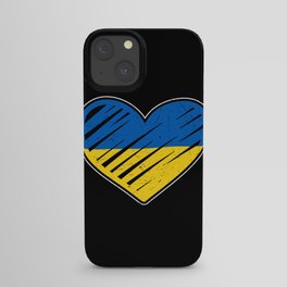 Peace for ukraine Heart ukraine yellow blue iPhone Case