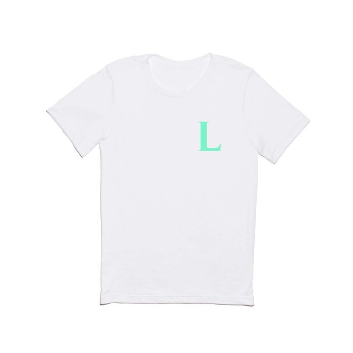 L MONOGRAM (AQUAMARINE & WHITE) T Shirt