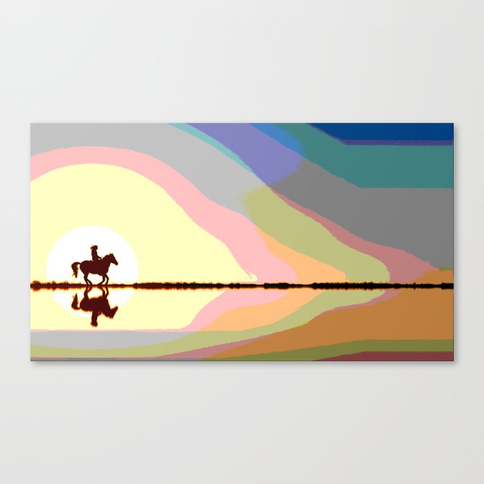 Riding into the Sunset Canvas Print