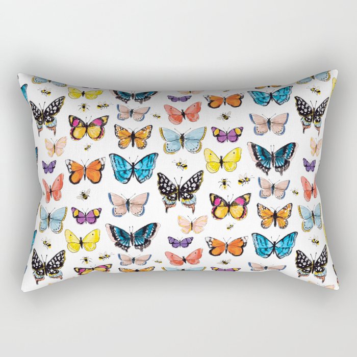 Butterfly Garden I Rectangular Pillow