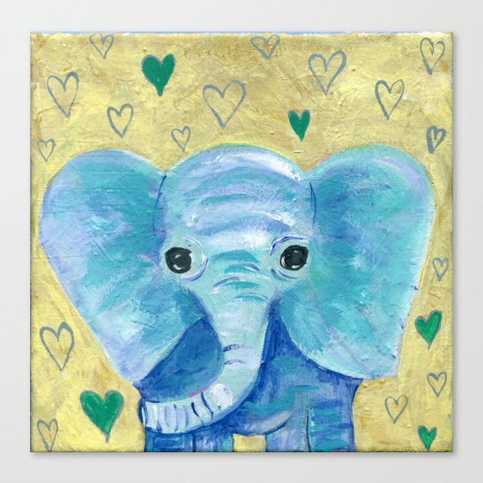 Elephant Painting Nursery Decor Child S Room Decor Hearts