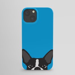 Boston Terrier Blue iPhone Case