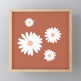 Daisies on Rust Framed Mini Art Print
