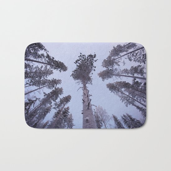 Snow Trees Please Bath Mat
