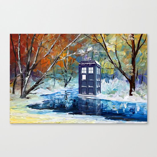 Starry Winter blue phone box Digital Art iPhone 4 4s 5 5c 6, pillow case, mugs and tshirt Canvas Print