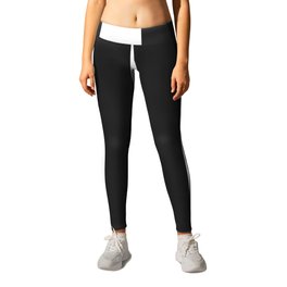 Thick Fat Large Vertical Black and White Stripes Leggings
