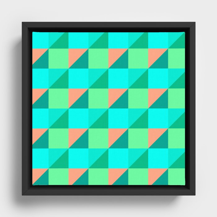 Watermelon Candy Color Gcolrid Framed Canvas