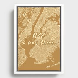 NYC - i was there - Neutral Topo Framed Canvas