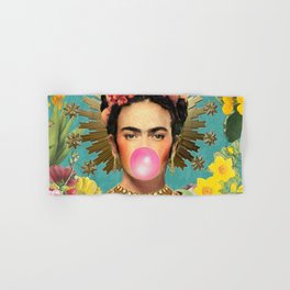 Frida Kahlo Crown & Bubble Gum Hand & Bath Towel