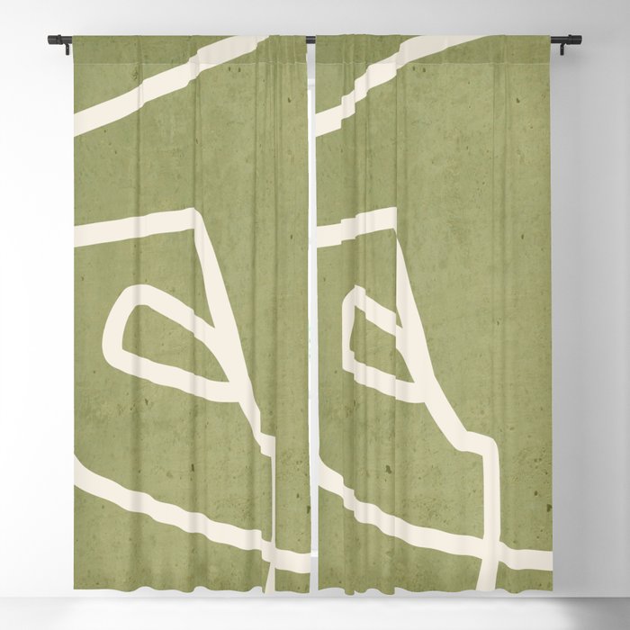 abstract minimal 57 Green Blackout Curtain