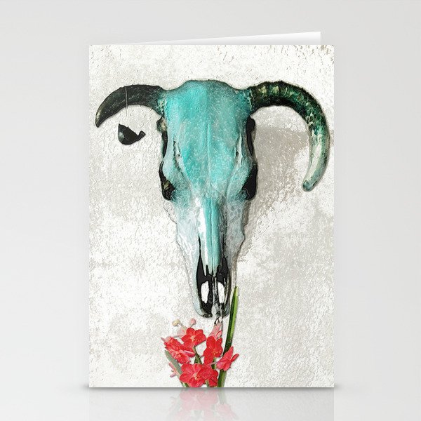 Cow Head Skull Art - Country Charm Stationery Cards