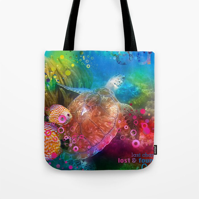 Sea Turtle In Living Color Tote Bag