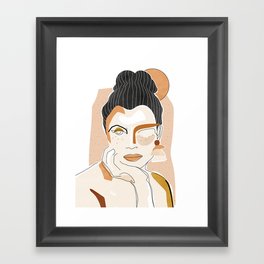 Woman With Freckles Framed Art Print