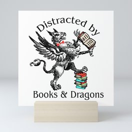 Books and Dragons Mini Art Print