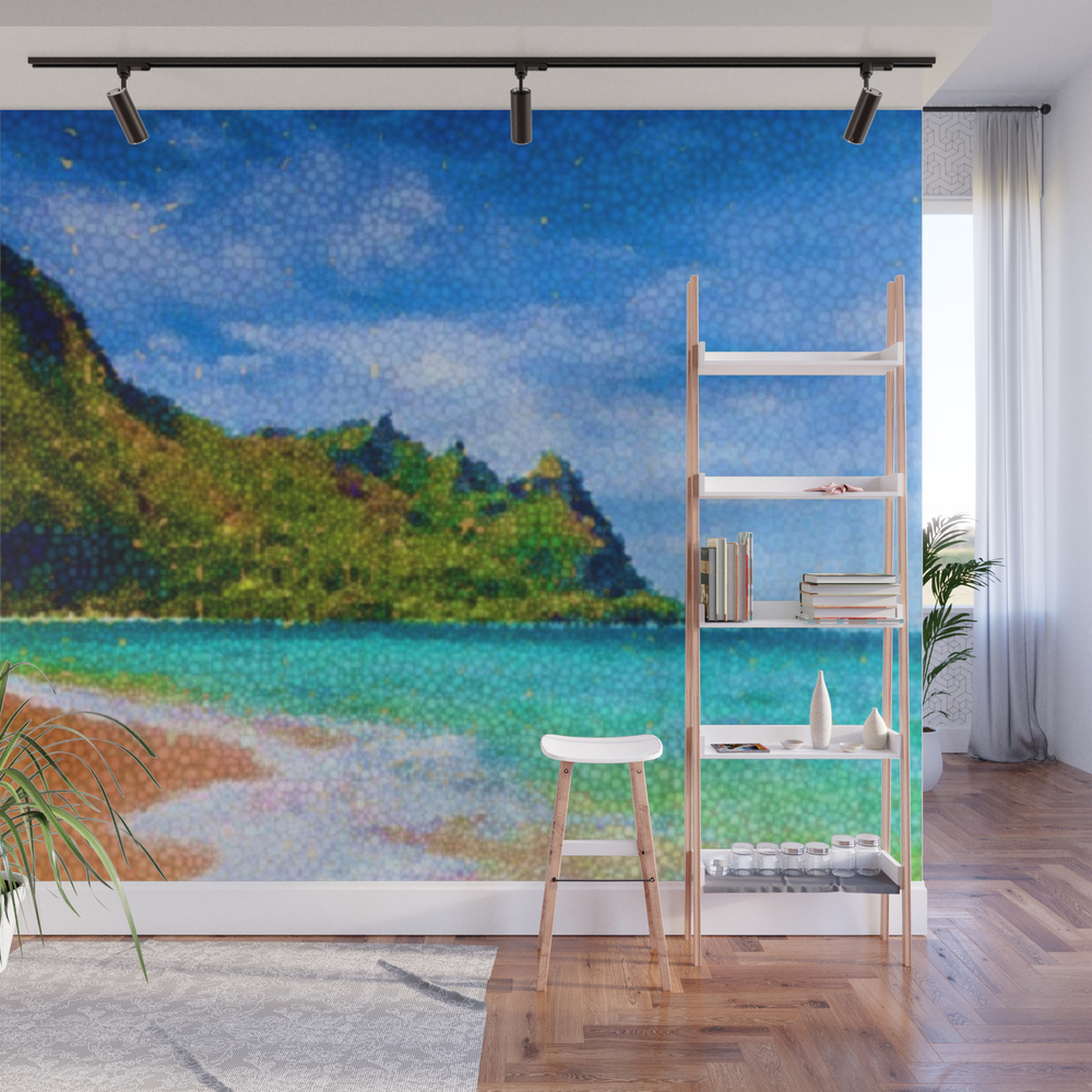 Pacific Isles, A Landscape Painting by Jeanpaul Ferro Wall Mural by jeanpaulferro