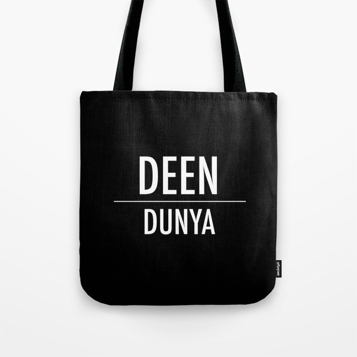 Deen Over Dunya x White Tote Bag