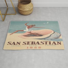 Vintage poster - San Sebastian Area & Throw Rug