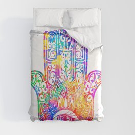 Watercolor Hamsa Hand Comforter