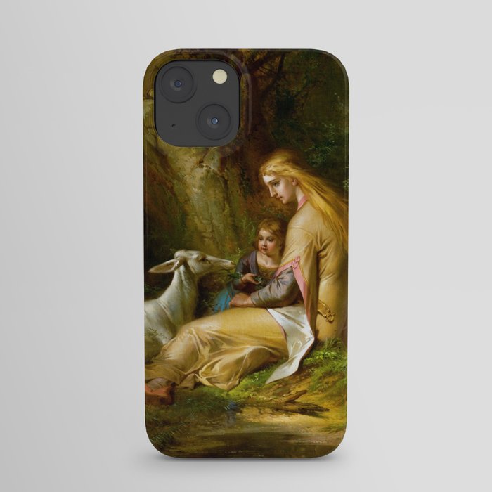 St. Genevieve of Brabant in the Forest by George Frederick Bensell iPhone Case