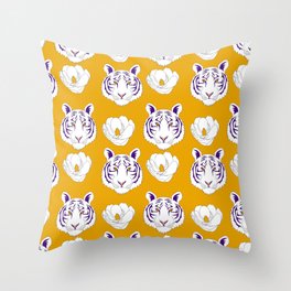 LSU yellow Throw Pillow