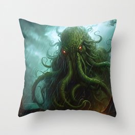 Cthulhu in the Storm Throw Pillow