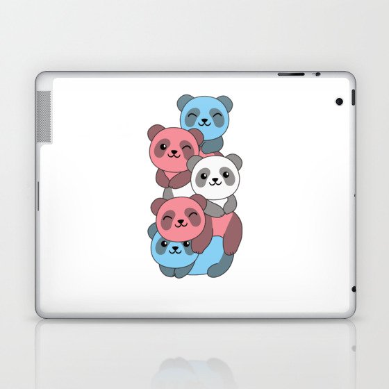 Transgender Flag Pride Lgbtq Cute Panda Pile Laptop & iPad Skin