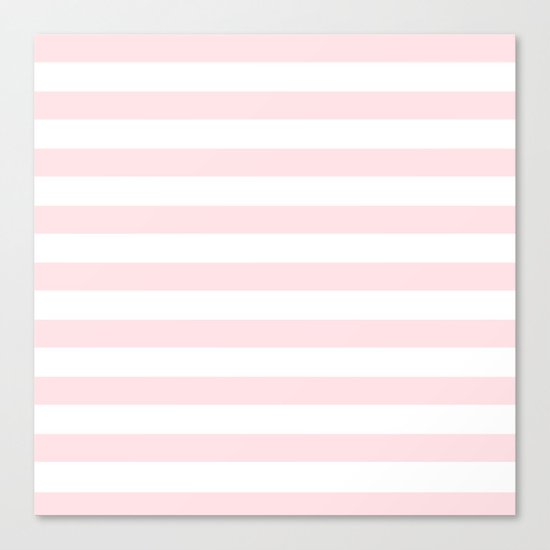 Stripes Pink Flamingo on White Canvas Print