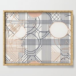 Warm Pastel Pattern - Lines and Shapes Serving Tray