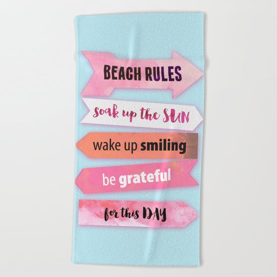 Summer Beach Rules Beach Towel
